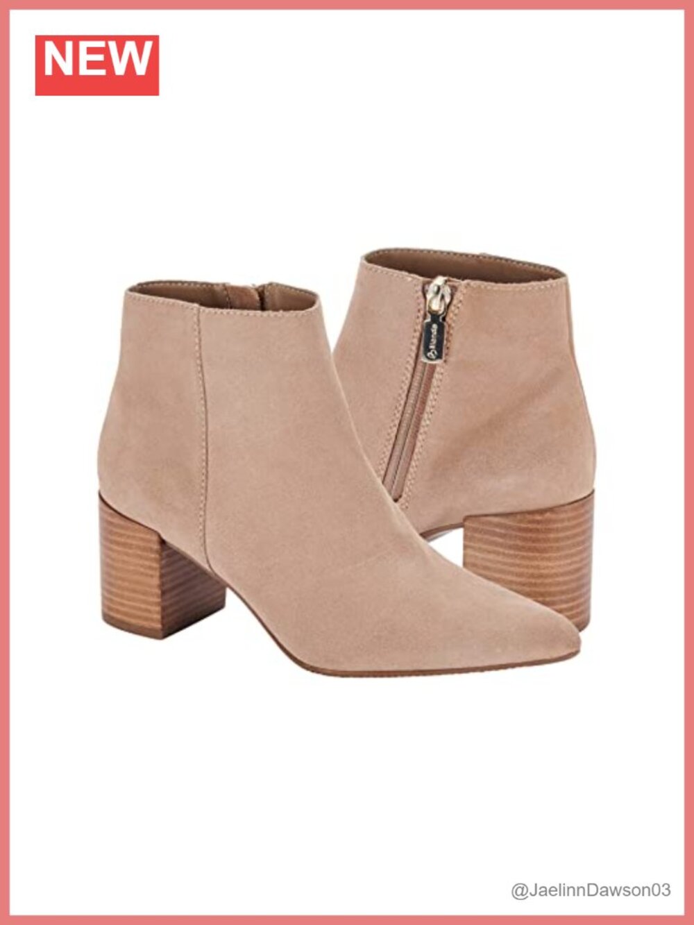Waterproof Leather Ankle Booties Block Heel Zip